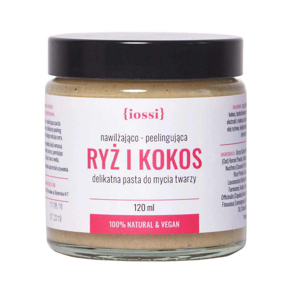 IOSSI Pasta do mycia twarzy Ryż&kokos - z delikatnym peelingiem 120 ml