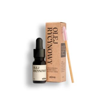 auna pure olej rycynowy 10 ml ze szczoteczką  odżywka do brwi i rzęs
