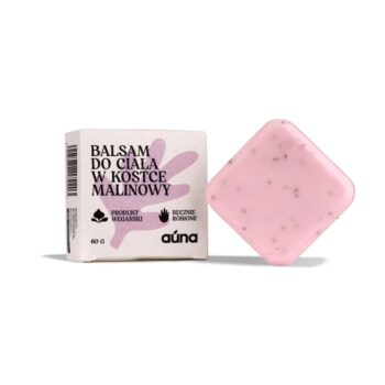 Auna Vegan Balsam do ciała w kostce MALINOWY z delikatym efektem peelingującym 60 g