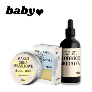 Auna Vegan Zestaw kosmetyków dla dzieci BABY SHOWER mydło + masełko + olejek