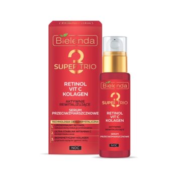 Bielenda Aktywnie rewitalizujące serum przeciwzmarszczkowe na noc, RETINOL + VIT C + KOLAGEN