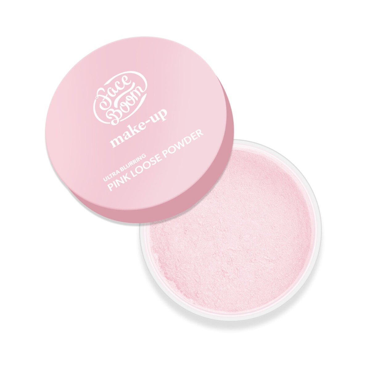 FaceBoom Puder pod oczy i do twarzy Ultra blurring pink loose powder- Perfekcyjny Kreator