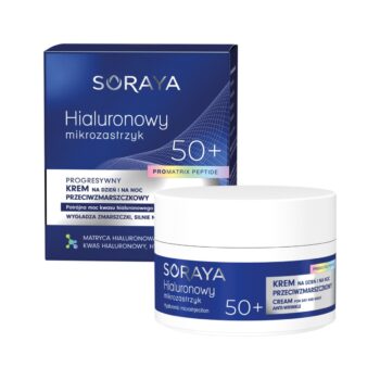 Soraya Progresywny krem przeciwzmarszczkowy 50+ na dzień i na noc, kwas hialuronowy i nutripeptydy